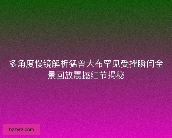 多角度慢镜解析猛兽大布罕见受挫瞬间全景回放震撼细节揭秘